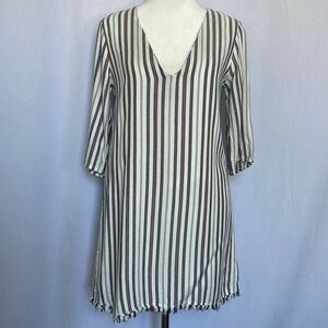 Honey Belle Red White & Blue Striped Shift Dress Size S Lined Beachy Coastal EUC